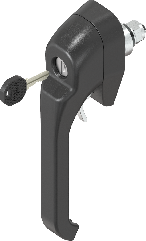 Heavy duty latch keyed EK 333 and for padlock, Zinc die black powder-coated