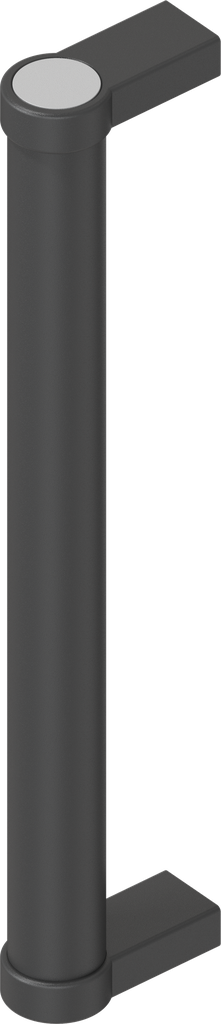 Tube handle, Aluminium black plastic-coated