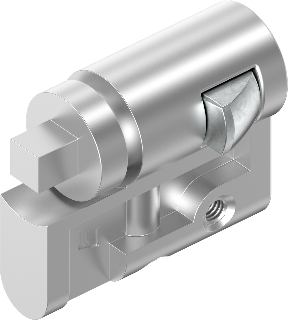 Profile half cylinder with insert square 6, Zinc die chrome-plated