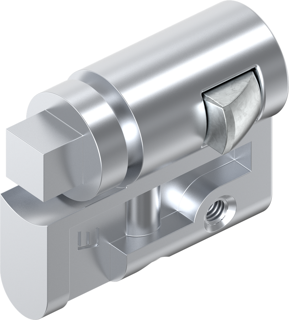 Profile half cylinder with insert square 8, Zinc die chrome-plated