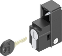 module avec demi-cylindre avec barillet clé différente, polyamide GF noir