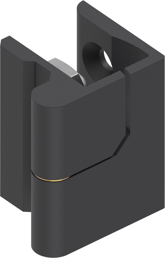 180° Hinge, right version, Zinc die black powder-coated