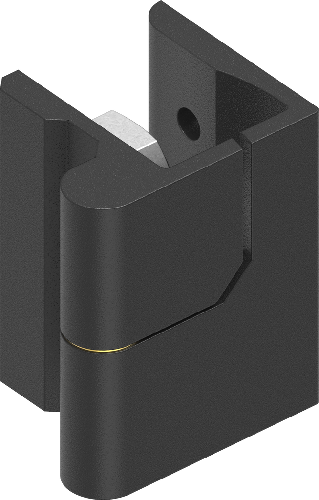 180° Hinge, right version, Zinc die black powder-coated