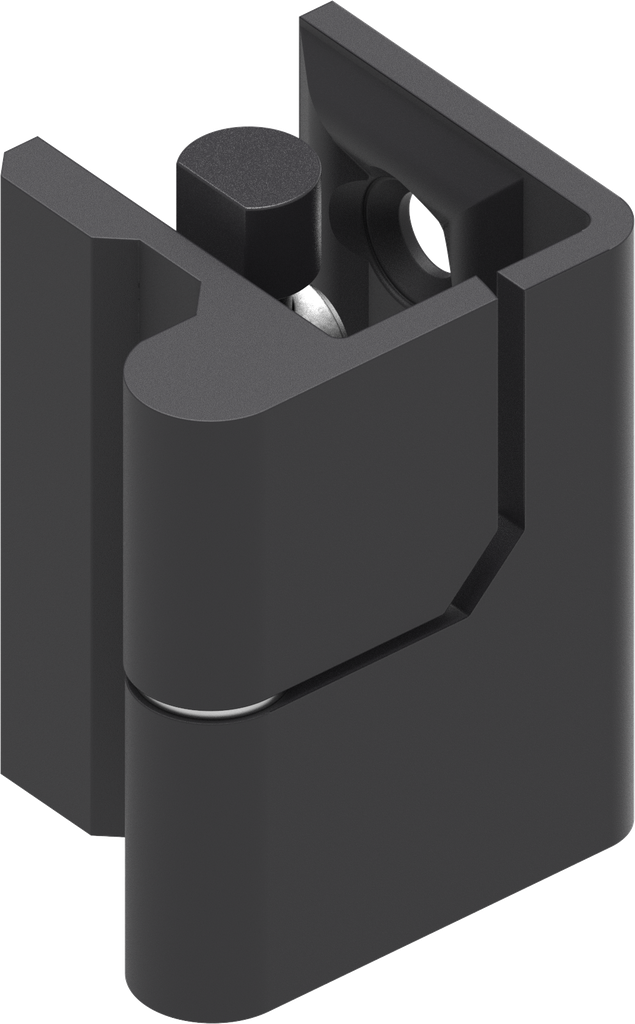 180° Hinge, right version, Zinc die and steel black powder-coated