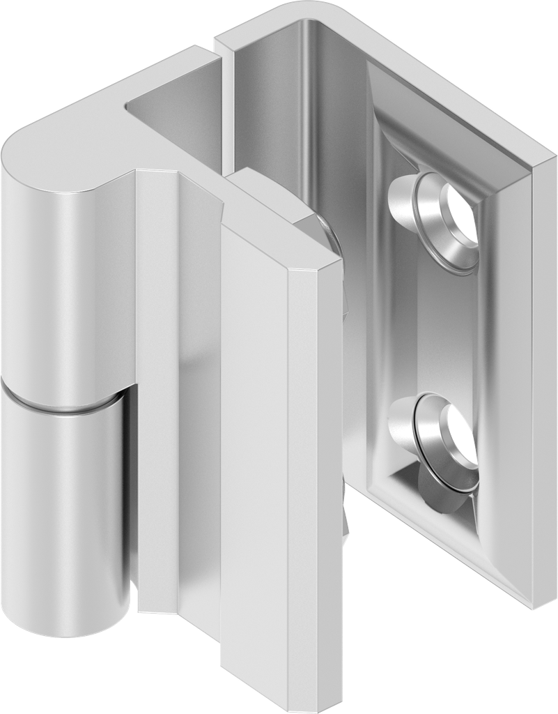 180° Hinge, left version, Stainless steel AISI 316