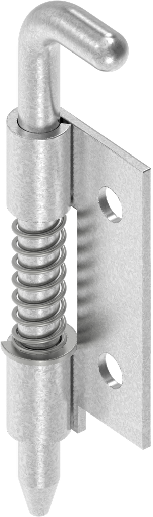 Bisagra con eje de resorte, derecha, acero galvanizado