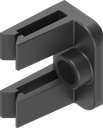 Stanggeleider voor platte stang 14x3 inklikbaar voor smalle inbouwruimte, polyamide zwart