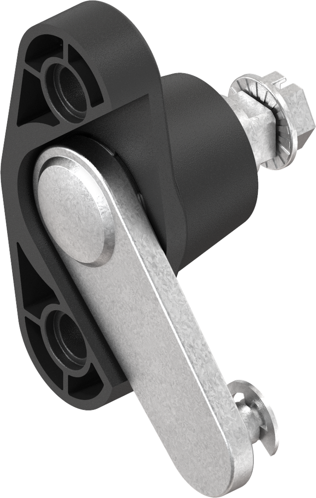 Vergrendeling met draai-span-functie voor meerpuntsvergrendeling, rechter uitvoering, polyamide zwart en GD-Zn (Zamak)