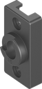 Sluitlipadapter met begrenzing links voor Ts = 1,5 mm, polyamide GF zwart