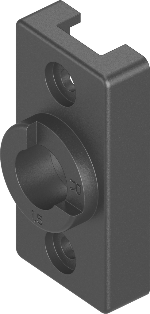 Sluitlipadapter met begrenzing rechts voor Ts = 1,5 mm, polyamide GF zwart