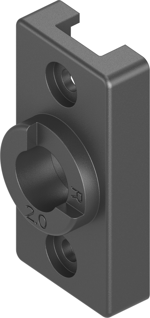 Sluitlipadapter met begrenzing rechts voor Ts = 2 mm, polyamide GF zwart