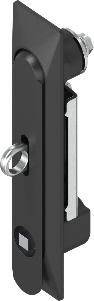 Swinghandle 1150 with insert square 7 and for padlock, Zinc die black powder-coated