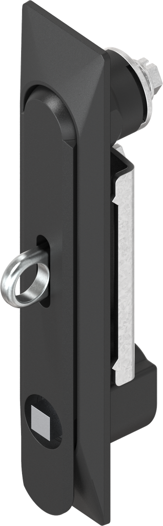 Swinghandle 1150 with insert square 8 and for padlock, Zinc die black powder-coated