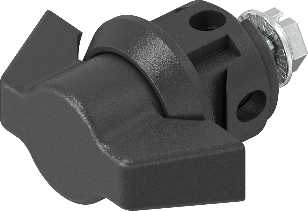 Wing knob quarter turn clip fix, non-keyed, Polyamide GF black