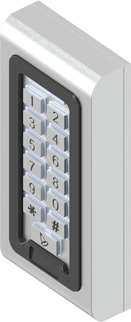 Card reader with keypad, Zinc die electropolished