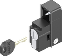 Module met profiel-halfcilinder met rondcilinder sleutelnummer EK333, polyamide GF zwart