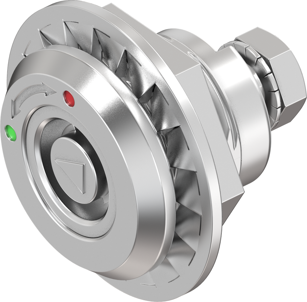 Cuarto de vuelta tubular e indicador, versión derecha, acero inoxidable AISI 303