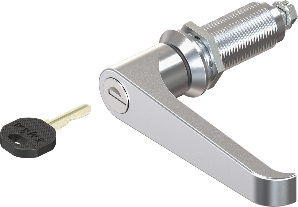 L-handle quarter turn, keyed different, Zinc die chrome-plated