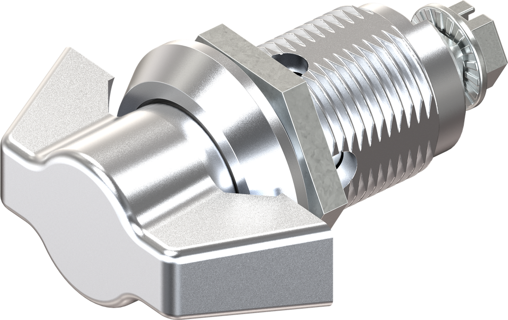 Wing knob quarter turn, non-keyed, Zinc die chrome-plated