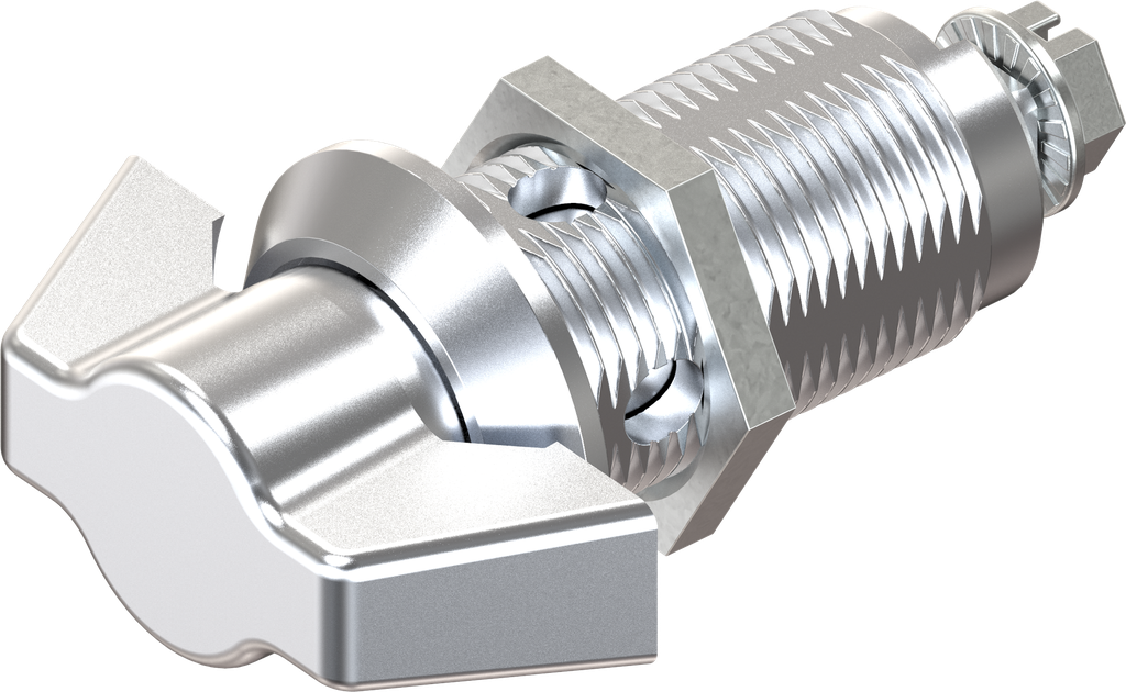 Wing knob quarter turn, non-keyed, Zinc die chrome-plated