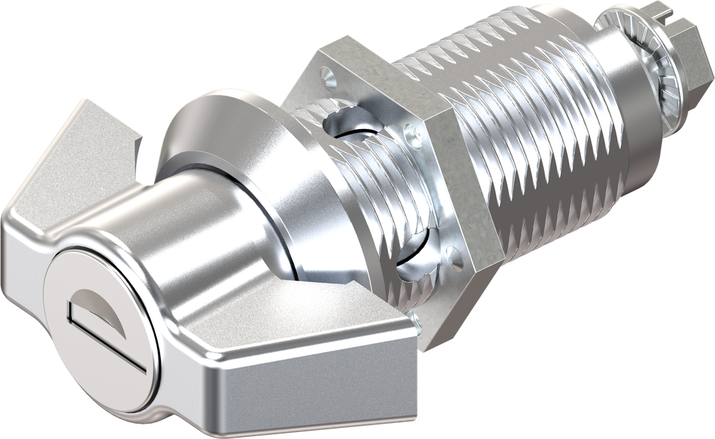 Wing knob quarter turn, keyed different, Zinc die chrome-plated