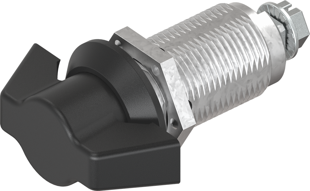 Wing knob quarter turn, non-keyed, Zinc die and polyamide black