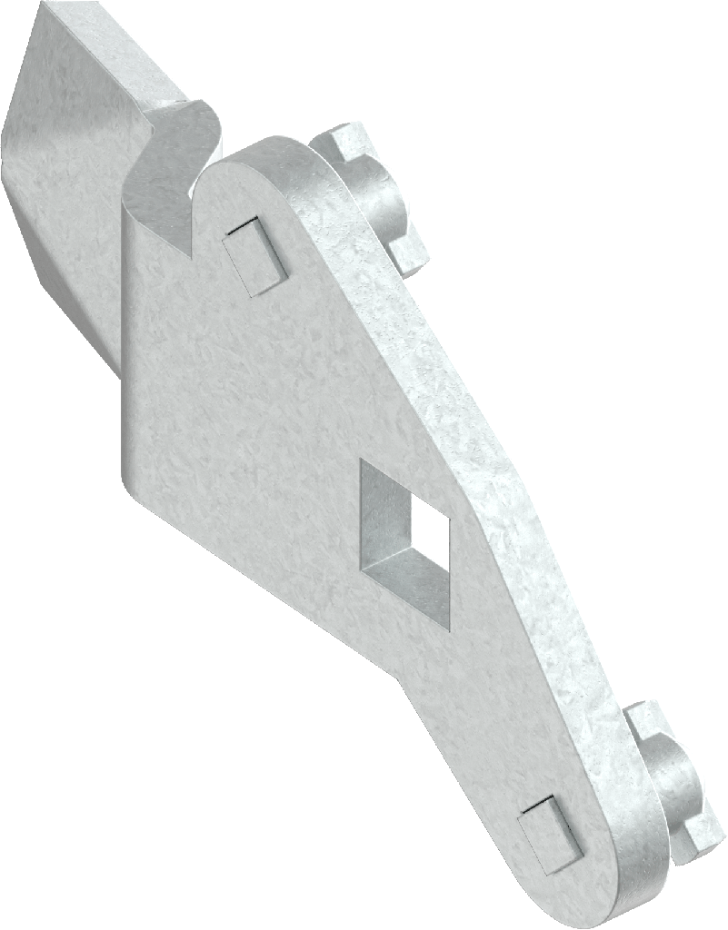 Linguetta per aste a 3 punti di chiusura destra, acciaio zincato