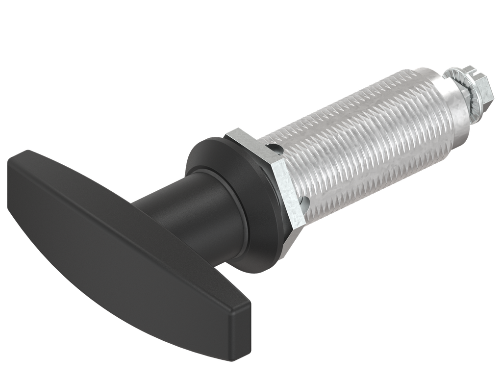 T-handle quarter turn, non-keyed, Zinc die black powder-coated