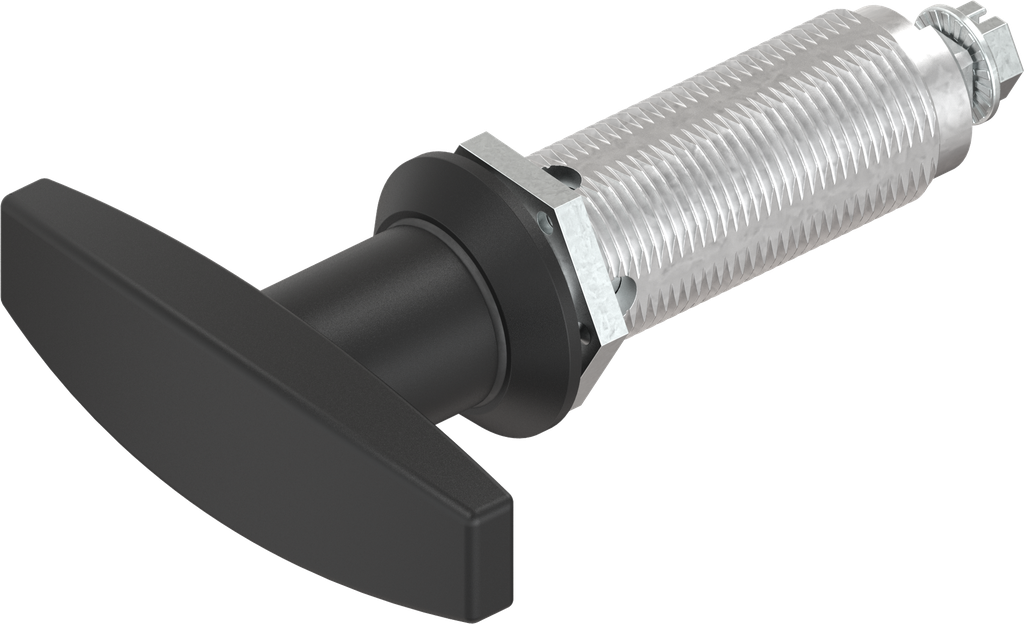 T-handle quarter turn, non-keyed, Zinc die black powder-coated