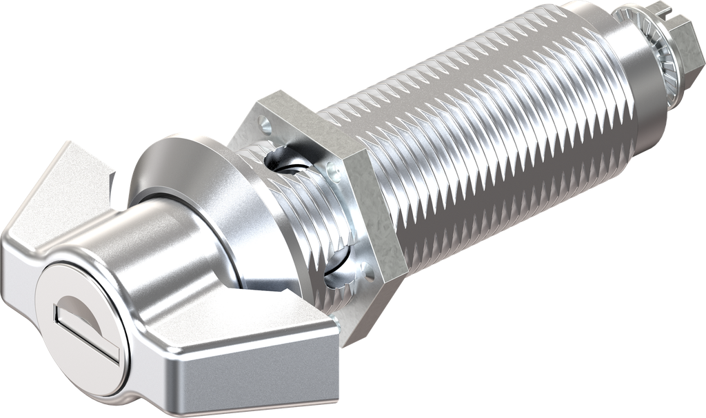 Wing knob quarter turn, keyed EK 333, Zinc die chrome-plated