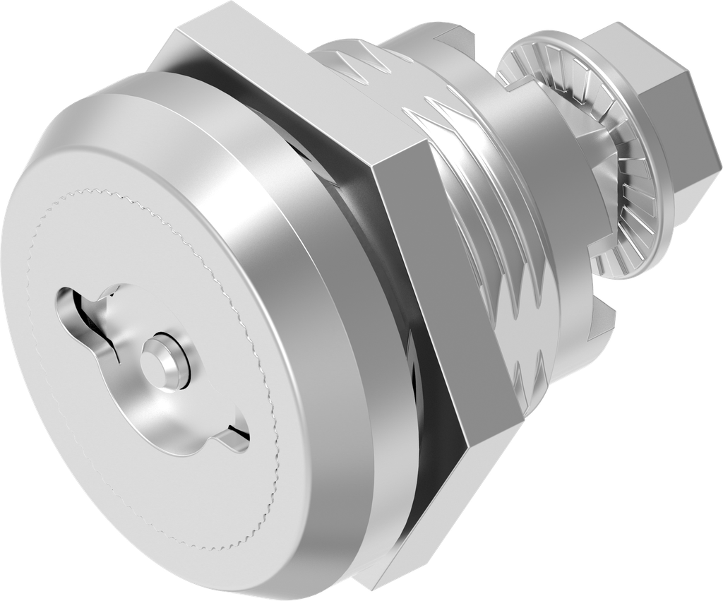 Trilvast slot dubbelbaard 3 variant links met stofbescherming, RVS 303