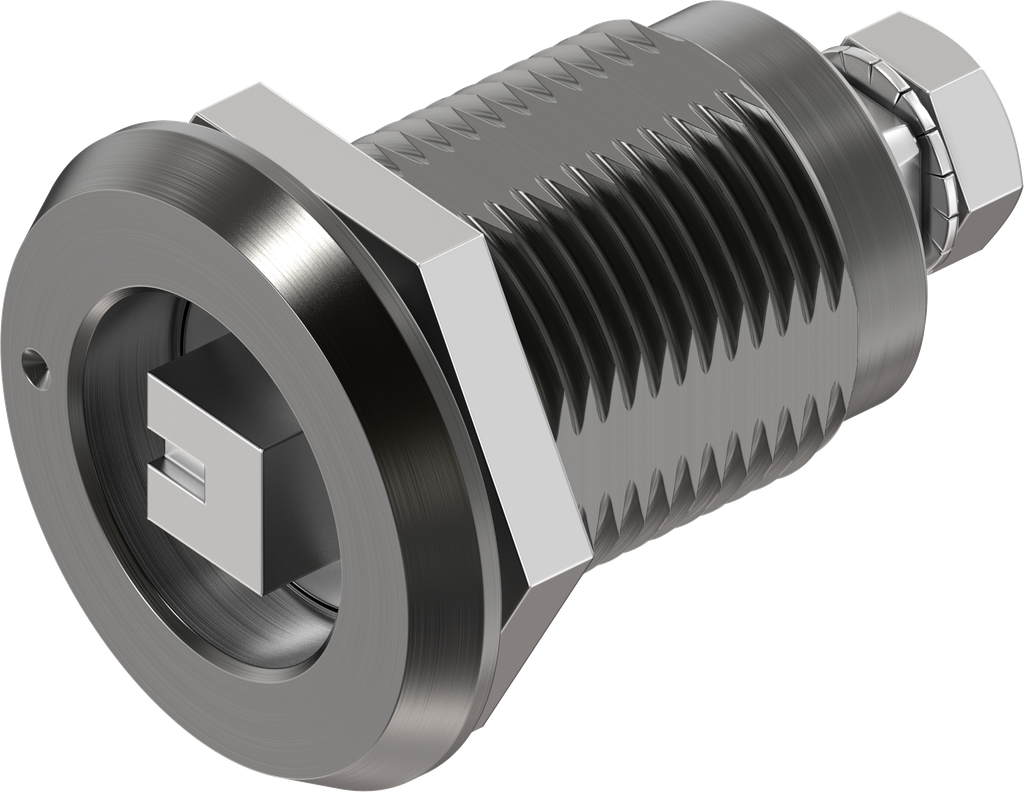 Dreh-Spann-Verschluss Vierkant 8 mit Markierung Ausführung rechts, Aluminium harteloxiert und Edelstahl AISI 316