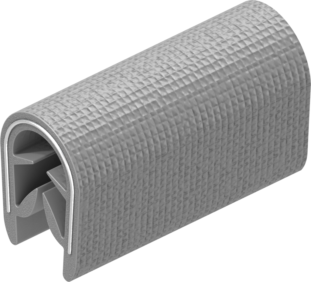 Profilo per spigoli autobloccante, PVC 70 ± 5 Shore A grigio scuro