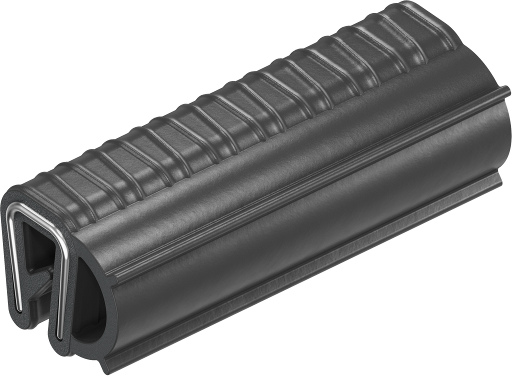 Sealing profile made of fire protection material, self-clamping, Foam rubber EPDM; clamping profile EPDM 60 ± 5 Shore A black