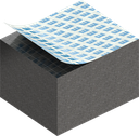 Cell sponge rubber 20 x 25 mm, EPDM black stretch eliminating and self-adhesive