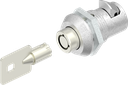 Radial pin-push cylinder, keyed 20001, Zinc die chrome-plated