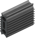 4-Lip profile H = 22.5 mm, Foam rubber EPDM 25 ± 5 Shore A black