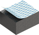 Cell sponge rubber 20 x 25 mm, EPDM black stretch eliminating and self-adhesive